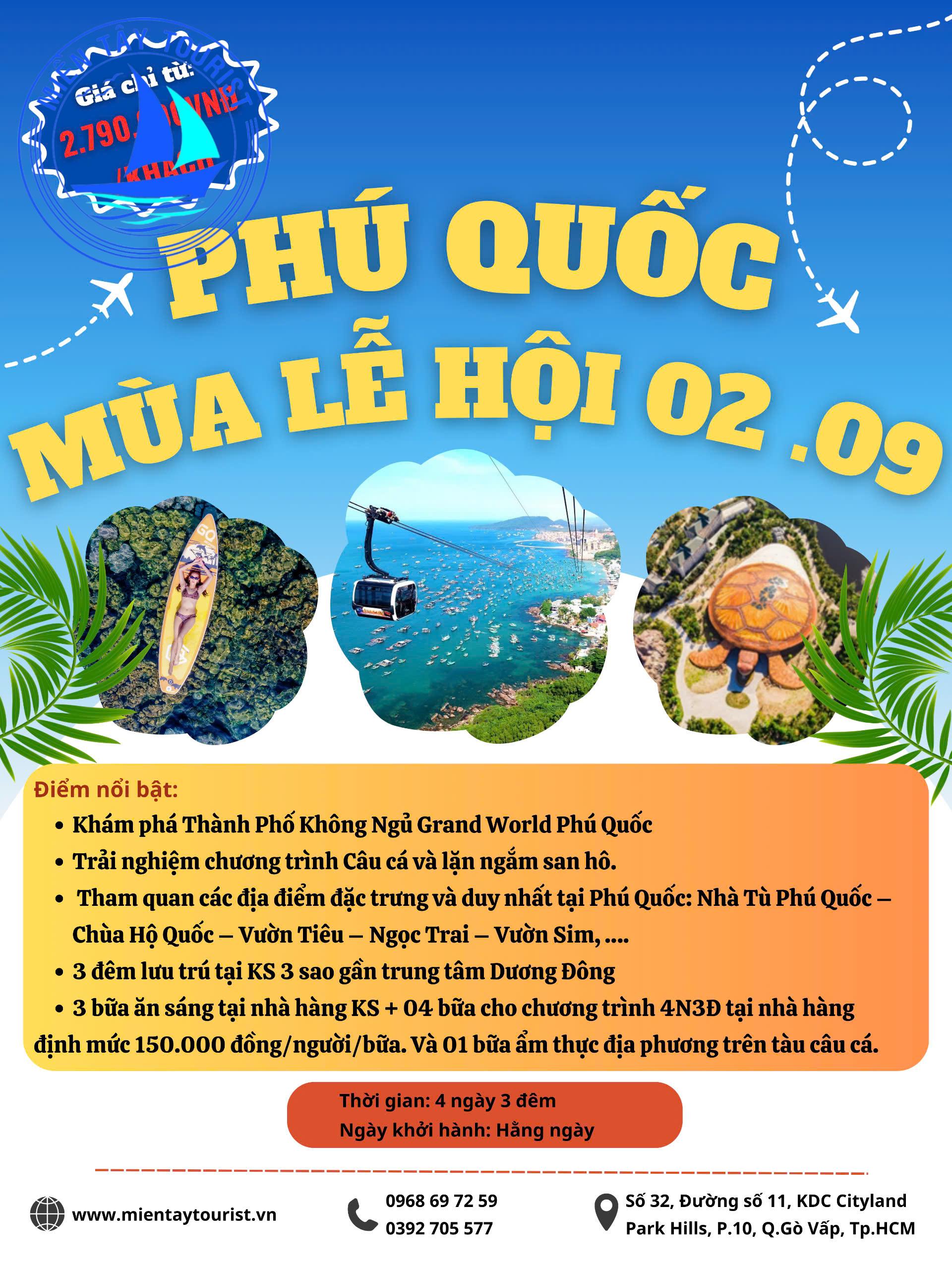 Phú Quốc 4 ngày 3 đêm lễ 02/09